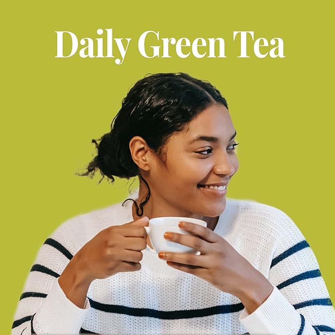 The Republic of Tea Honey Ginseng Green Tea, 50 Tea Bags, Relaxing Chinese Green Tea Gourmet Blend