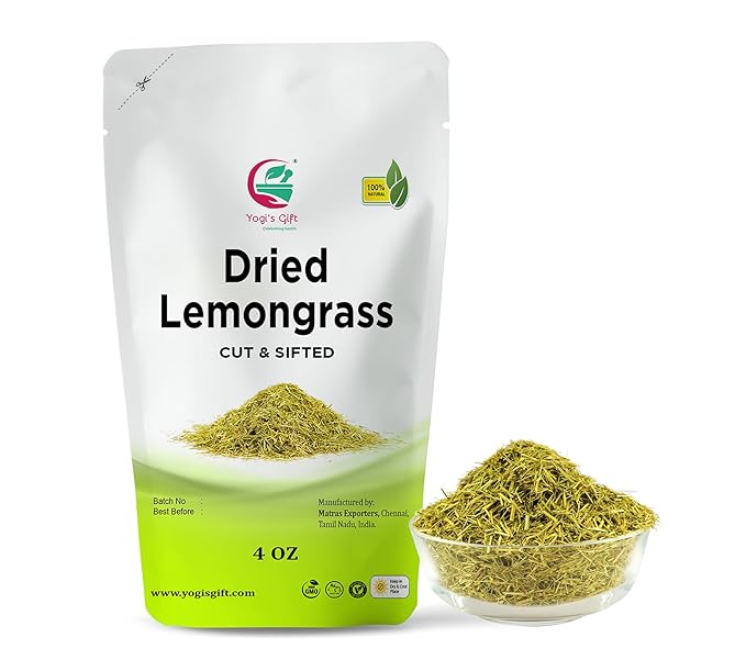 Dried Lemongrass 4 oz | Cut and Sifted Loose Leaf | Aroma Rich Lemon Grass | by Yogi's Gift ®