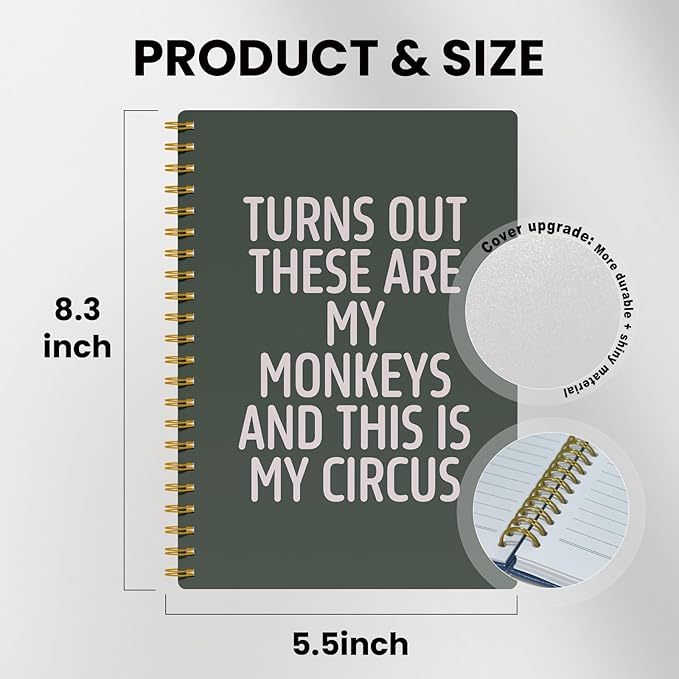 Funny Notebooks for Work, Green Aesthetic Journal, Funny Boss Day Gifts, Boss Gifts for Men Women, Funny Gifts for Boss, Boss Office Decor, Spiral Notebook 5.5x8.3 Inch