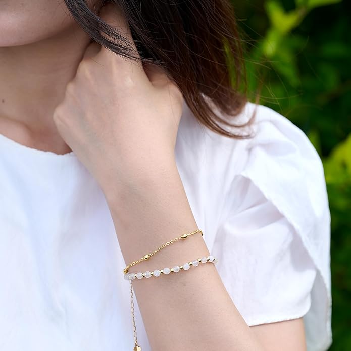 Farfume Crystal Bracelet Beaded Bracelets for Women 4mm Natural Stone Beads Gemstone Handmade Anxiety Jewelry Gifts