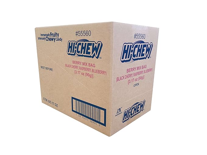 HI-CHEW Berry Mix, Pack of 6 Bags, 3.17oz each - Blackberry Cherry Raspberry, Unique Fun Soft & Chewy Halloween Candy - Immensely Juicy Fruity Candy Flavors, Individually Wrapped for Sharing