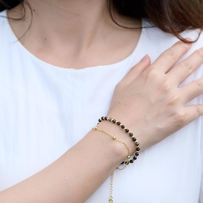 Farfume Crystal Bracelet Beaded Bracelets for Women 4mm Natural Stone Beads Gemstone Handmade Anxiety Jewelry Gifts