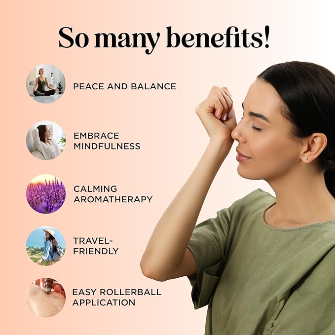 Relaxing Essential Oil Roll On - Aromatherapy Essential Oil Roller with Calming Essential Oils - Relaxing Essential Oil Blend with Lavender Ylang Ylang Chamomile & Geranium for Stress Support (1 Pack)