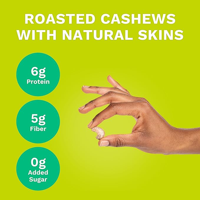 Lime Twist Cashews with Skin by Karma Nuts, Whole, Roasted, Vegan, Gluten Free, Low Net Carb, Natural, No Sugar Added, Keto Friendly, Everyday Nut Snack, 1.5 Ounce (12 Snack Packs)
