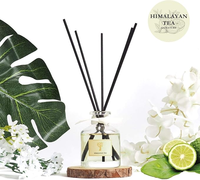 PRISTINE Himalayan Tea/Inspired by Westin Hotel Reed Diffuser for Home | Fresh Bergamot/White Tea Room Fragrance Reed Diffusers, Oil & Room Diffusers with Reed | Home Fragrance Scent Diffuser