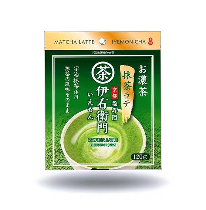 Iyemon Premium Uji Matcha Green Tea Latte Powder, 120g, From Kyoto Japan