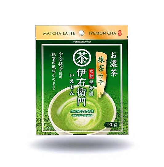 Iyemon Premium Uji Matcha Green Tea Latte Powder, 120g, From Kyoto Japan