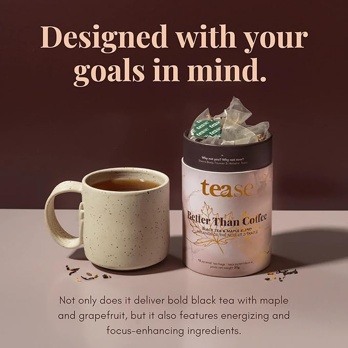 Tease Tea Organic Black Tea - Better Than Coffee Herbal Tea, Redefine Your Mornings, Organic Black Loose Leaf Herbal Tea Made with Apple, Blackberry Leaves for a Perfect Daily Boost