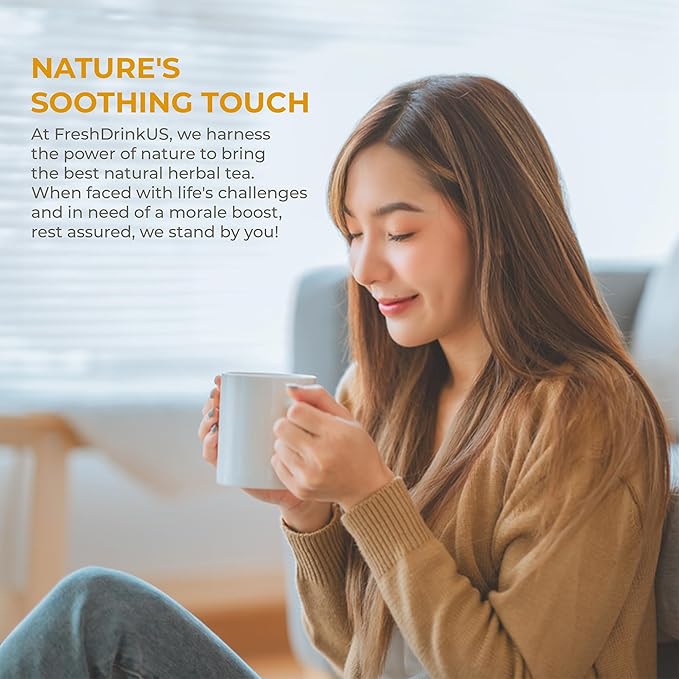 FreshDrinkUS, Premium 30 Tea Bags Immune Support Herbal Tea, Ginger, Cinnamon, Chamomile, Licorice Root, Black Pepper and Orange Peel – 100% Natural, Caffeine-Free, Vegan