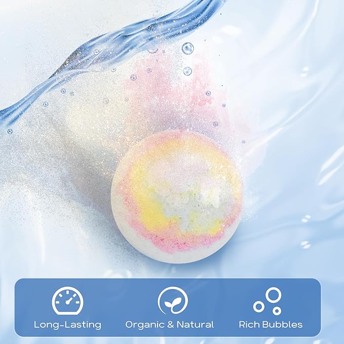 Bath Bombs 20 PCS Set, Organic Bath Bombs with Natural and Safe Essential Oil, Handmade Rich Bubble for Skin Moisturizing, Present for Her/Him, Girls, Women, Wife, Mother