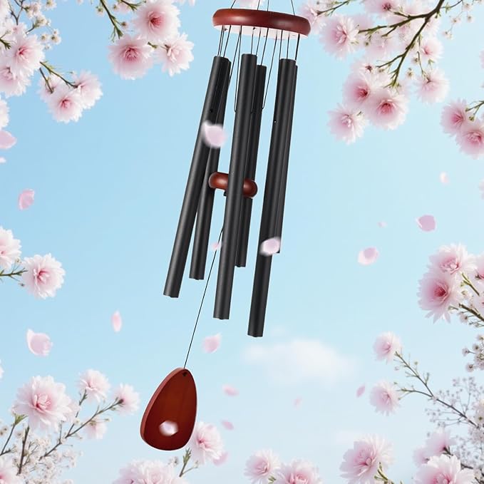 Large Wind Chimes for Outside – 37" Aluminum Windchimes Outdoors for Garden, Patio Decor, Memorial Gifts for Mom, Sympathy Gift for Loss of Loved One, Sister Gifts for Birthdays, Mother's Day(Black)