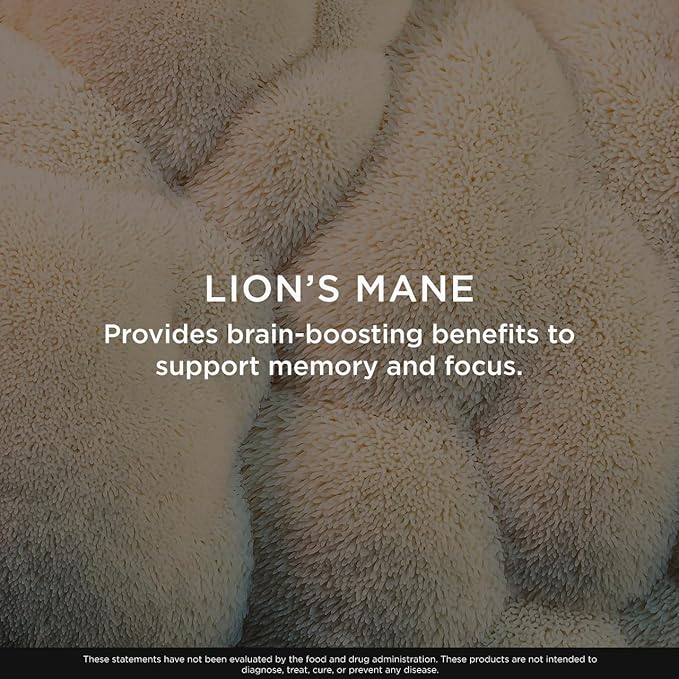 Genius Lion's Mane Soft Chews Supplement – Nootropic Mushroom for Focus, Clarity, Memory, Energy, Brain Health Support – Salted Caramel Flavor