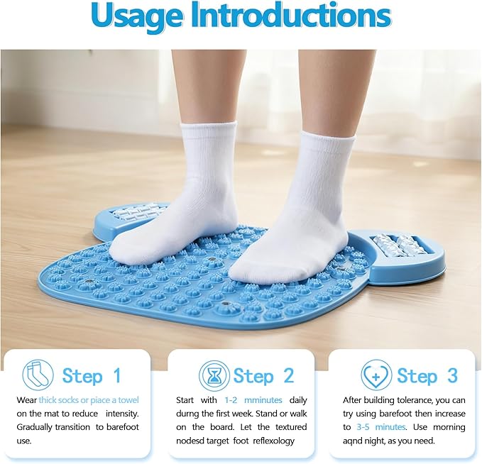 Foot Pressure Massage pad, 21'' x 21" Large Acupressure Foot Massage Mat, Fortable Foot Pressure Pad, Used to Relieve Stress, Arch and Heel Pain, for Home and Gym