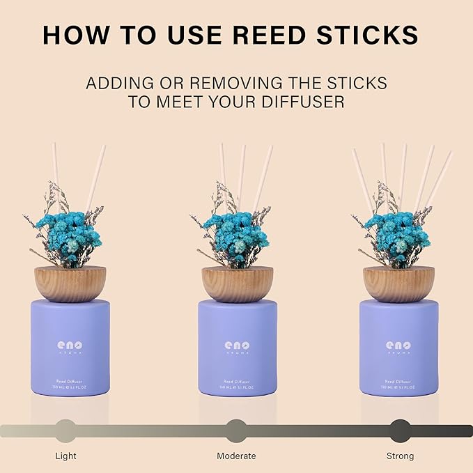 Reed Diffuser Set with Really Dried Flowers, Essential Oils Scented Diffuser with Sticks, Air Fresheners Home Fragrance for Bathroom Shelf Decor & Gift, 5.1oz / 150ml