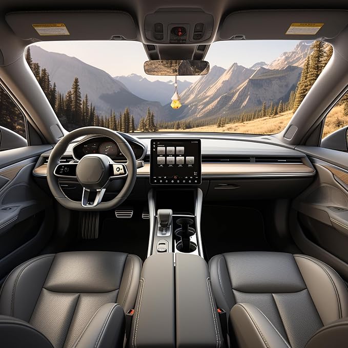 Car Air Freshener Hanging, 2 Pcs Orange Soda Scent Drift Car Air Freshener, Wooden Fragrance Expanding Bottle Cap, 10ml Per Bottle, Used for Car Decoration and Fresh Air (Tangerine)