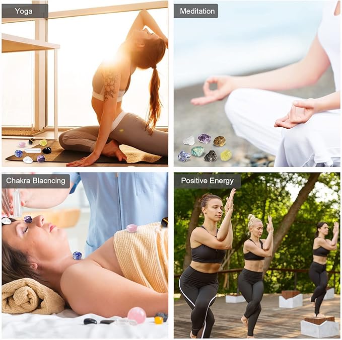 Healing Crystals Set, 28 Pcs Crystals and Healing Stones 7 Chakra Stones Kit for Beginners Raw Protection Reiki Spiritual Energy Meditation Natural Gem with Wooden Box, Crystals Gifts for Women