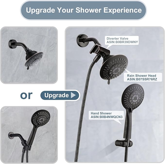 BRIGHT SHOWERS Shower Head Holder Wall Mount, Adjustable Handheld Shower Wand Holder with Universal Fit and Angle Adjustment, Oil-Rubbed Bronze