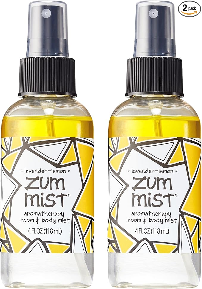 Indigo Wild Zum Mist Room & Body Spray - Aromatherapy Essential Oil Spray - Natural Body Mist & Room Spray - Lavender-Lemon Scent - 4 fl oz (2 Pack)