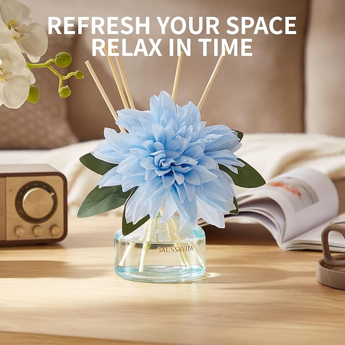 Reed Diffusers Set The Forest of Citrus Scent, Bathroom Floral Scent Diffuser, Reed Diffuser for 120 Days, Bathroom Diffuser with 7 Sticks, Office Desk Accessories, Bedroom Decor