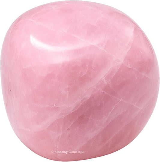 Amazing Gemstone Rose Quartz Crystals and Healing Stones Tumbled - 1 oz Rose Quartz Stone Gem Stones, Natural Healing Stones for Energy Balance, Stress Relief - Premium Polished Gems Rocks