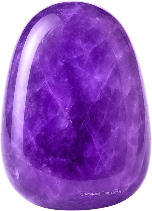 Amazing Gemstone Amethyst Crystals and Healing Stones Tumbled - 1 oz, Natural Healing Stones for Energy Balance, Stress Relief - Premium Polished Gems Rocks for Meditation and Wellness