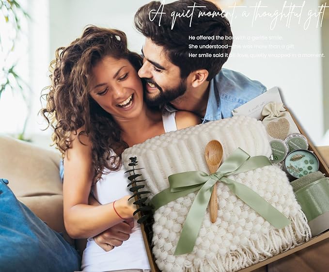 Thinking of You Gift Baskets for Women -Brithday/Thank You Gifts/Self Care Package,After Surgery, Sympathy Gifts, Get Well Soon Gift/Grief/Bereavement/Miscarriage Gifts(Matcha Green)