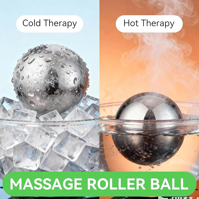 iECO Cryosphere Cold Massage Roller Ball - Massage Ball for Cold & Heat Relief, Myofascial Release, Trigger Point Therapy, Muscle Knots - Deep Tissue Ice Massager