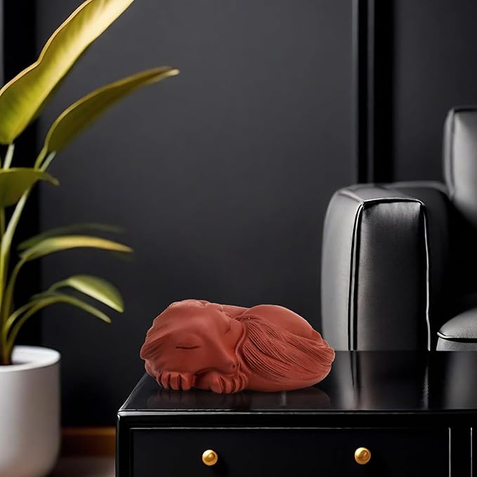 3.3" Chinese Fox Tea Pet Yixing Purple Clay Sculpture Lucky Fox Statue Art Ornament Tea Pet Handmade Purple Sand, Home Office Decorations