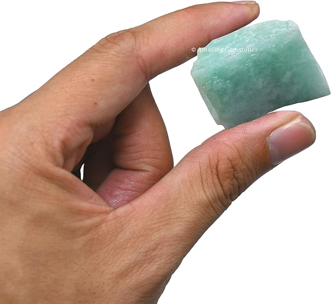 Amazing Gemstone Amazonite Raw Crystals and Healing Stones, Natural Rocks for Tumbling - DIY Raw Stones and Crystals, 2 Pieces