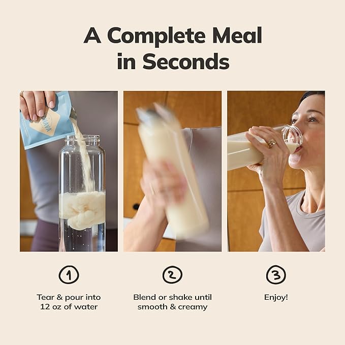 Ka’Chava Whole Body Meal Shake Vanilla, 5-Count Travel Size Sachets – Vegan Protein Powder with 85+ Superfoods – Plant-Based Meal Replacement with Probiotics & Digestive Enzymes – Gluten & Dairy Free