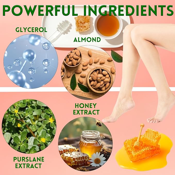 Elitzia Foot Mask Hand Mask Hydrating Honey Almond Extract Moisturizing 5 Pairs Gloves 5 Pairs Socks Masks Intensive Repairing Softening Masks Women Spa Dry Cracked Skin Care ETWHF