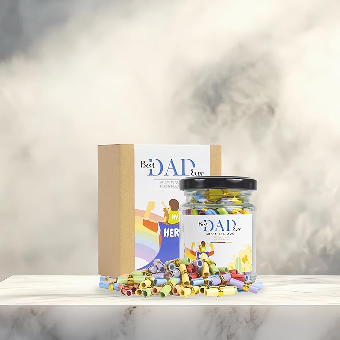 90 Messages in a Jar for Dad with NFC Keychain, Dad Birthday Gift, Gifts for Dad, Christmas Gifts for Dad, Dad Gifts from Daughter, Best Dad Ever Gifts, Dad Gifts