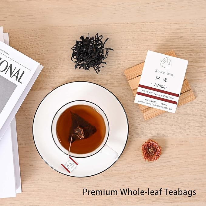 GTGLOTRA Full-Leaf Black Tea, 72 Pyramid Bags (12 Pack), Easy Brew, 100% Natural, Low Caffeine, Caffeine Alternative to Coffee, Biodegradable Tea Whole Leaf Tea Sampler, Family Size, Office Reception,Daily Consumption,Gifts