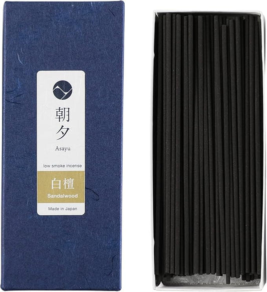 Asayu Japan Incense Sticks with Low Smoke for Morning or Evening Meditation, Relax or Yoga, Made in Japan 40gr - Sandalwood