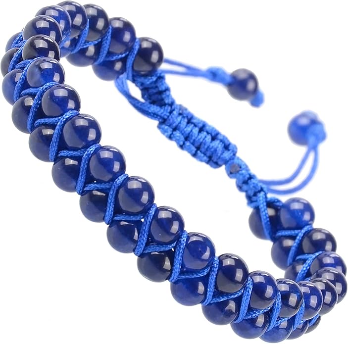 MASSIVE BEADS Double Layer Natural Chakra Healing Power Crystals Macrame Bracelet Yoga Stone Beads Gemstone Meditation Relax Anxiety Bangle for Unisex Women Men