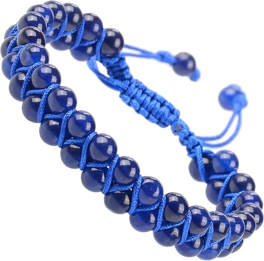 MASSIVE BEADS Double Layer Natural Chakra Healing Power Crystals Macrame Bracelet Yoga Stone Beads Gemstone Meditation Relax Anxiety Bangle for Unisex Women Men