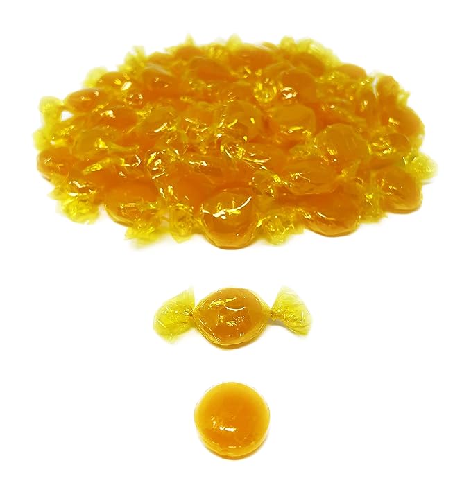 Butterscotch Hard Candy Disks - 1 lbs - Butter Scotch Flavored Old School Classic Hard Candies - American Vintage Candy Snack Assortment - Individually Wrapped, 16 oz.
