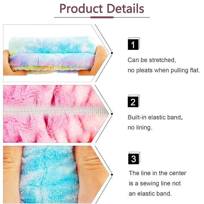 VELSCRUN Spa Headband, Makeup Face Wash Skincare Headbands, 6 Pcs Deep Colorful Sponge Bow Tie Get Ready HairBand Facial Wristband Set, Stuff for Teen Girls Women Trendy Fashion Hair Accessories