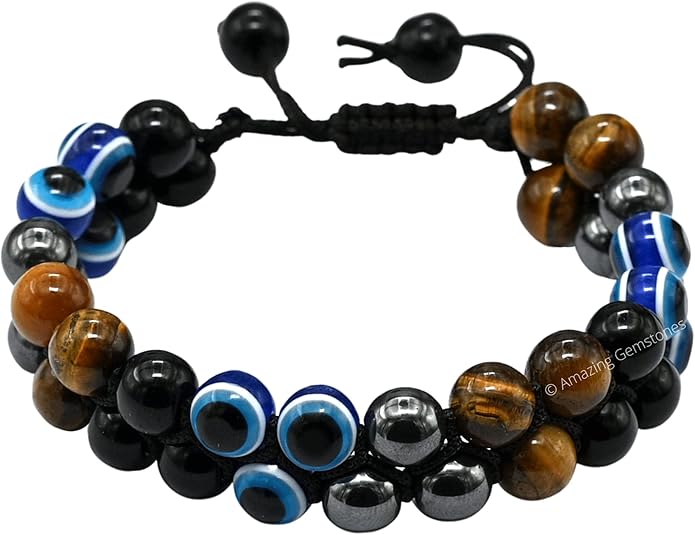 Natural Healing Crystal Bracelet for Women - Mens Bracelet Energy Balancing Gemstones Set - Adjustable Stone Bead Bracelet for Men and Women - Chakra Crystal Therapy Accessory, Meditation