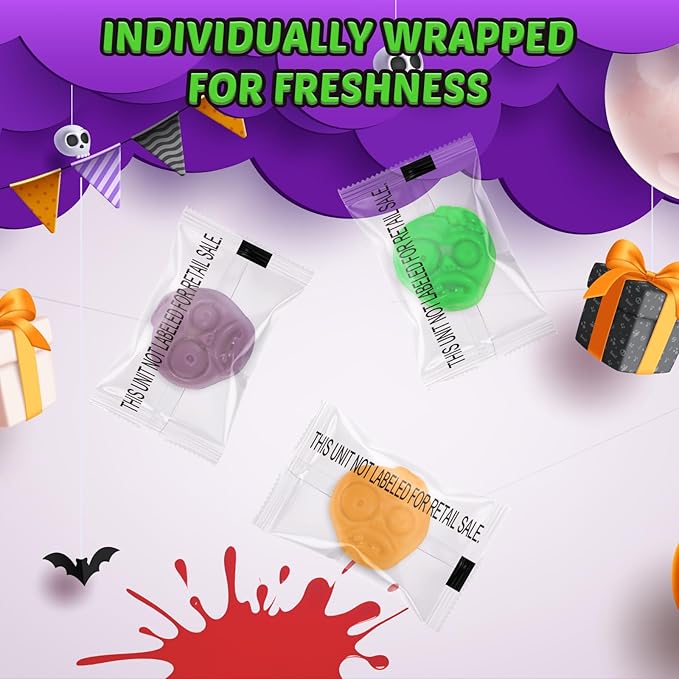 AMOS Halloween Peelerz 4D Zombie Gummy Candy Treats - Chewy & Tangy Individually Wrapped Gummies for Kids Parties Trick or Treat - Pack 240g (8.47oz)