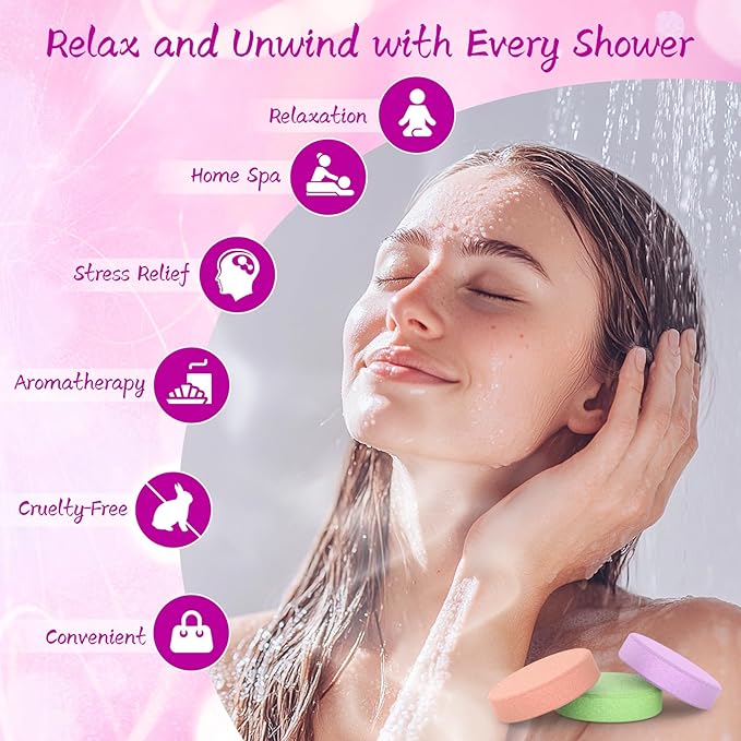 Shower Steamers Aromatherapy 8 Pack - Gifts for Women, Shower Bombs with Essential Oils, Self Care and Stress Relief Stocking Stuffers, Birthday Gifts for Women and Men. Dreamy Watercolor Style