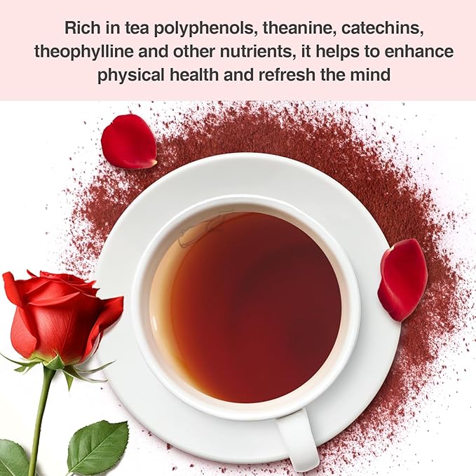 Gao Keng Rose Instant Black Tea Classic-100% Tea Leaves 10 Single Serve Stick Packs Unsweetened No Additives On-the-Go for Travel, Work, Outdoors , Helps Support Digestive Health Hot or Iced Teas (10Count)