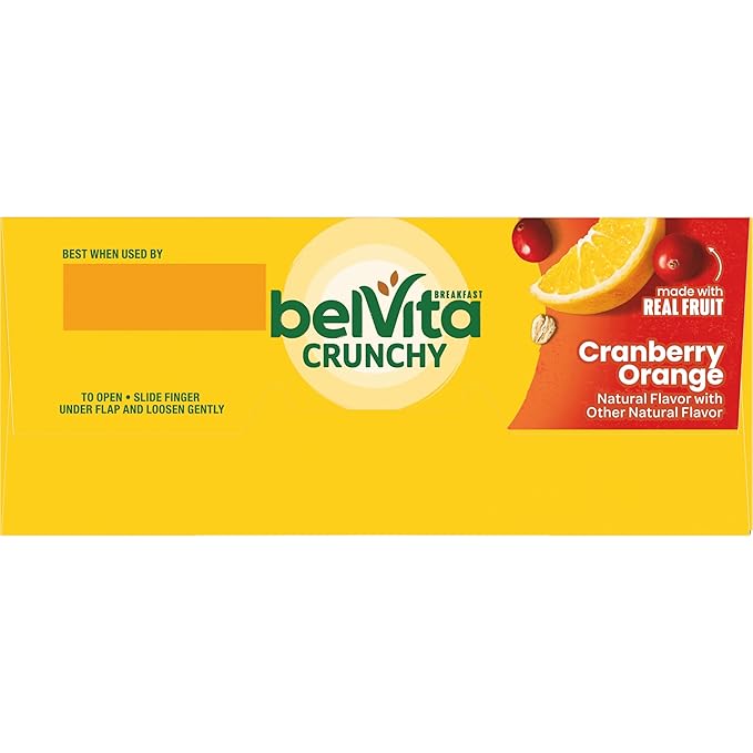 belVita Breakfast Bars Biscuits, Cranberry Orange, 30 Total Packs, 6 Boxes (4 Biscuits Per Pack)