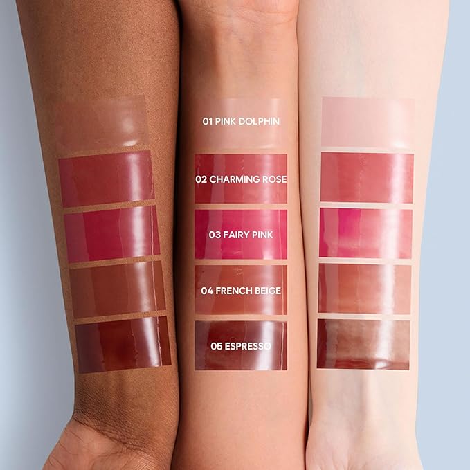 Crystal Dewy Lip Gloss | Lightweight & Non-Sticky | High-Shine & Long-Lasting | Hydrating Korean Lip Care Gloss | 0.17 oz. (02 CHARMING ROSE)