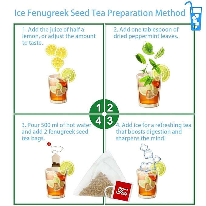 Samcci - Fenugreek Seed Tea Bags, 50 Teabags, 3g/bag - Natural Healthy Fenugreek Methi Seeds Herbal Tea - Non-GMO - Caffeine-free - Support Digestion & Improve Heart Health