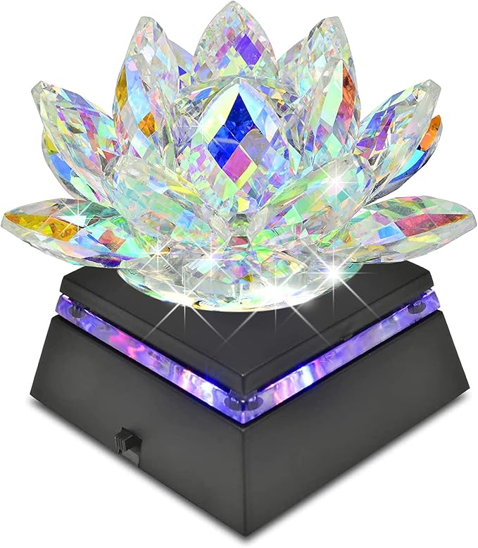 4 LED Display Base - LED Light Display Stand - Light Stand for Crystal Glass Art - Battery Operated LED Base Stand w/ Color Changing Lights - 2.5" Illuminated Holder