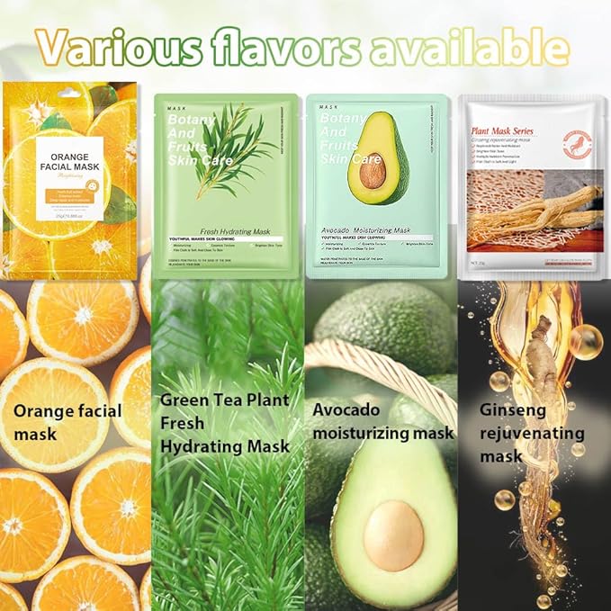 Kaely 10 Pack Variety Face Masks for Kids, Kids Face Mask Spa Day Kit Supplies, Spa Party Favors for Teens Girls Women, Sheet Facial Mask Skincare Gifts Set, Hydrating Nourish for All Skin Types, 01