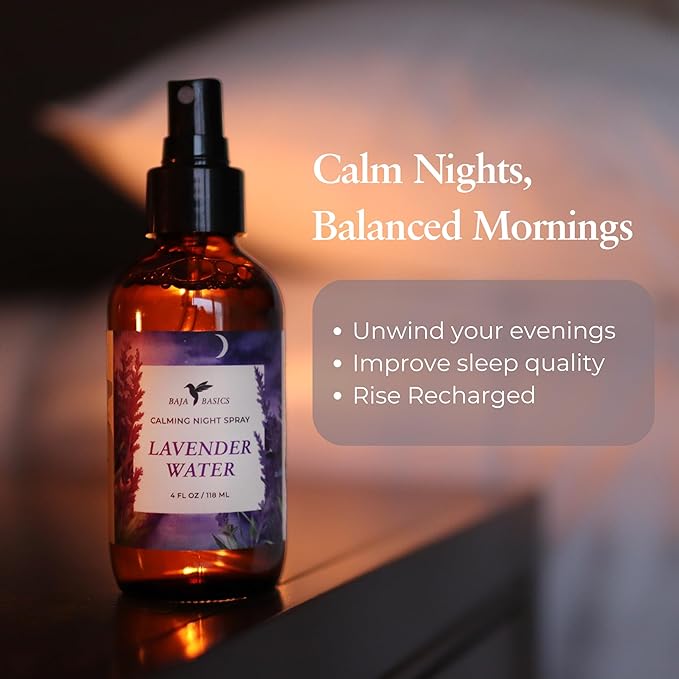 Lavender Spray for Sleep – Soothing Pillow Mist for Deep Relaxation, Stress Relief, and Restful Nights – Calming Aromatherapy for Sleeping – Lavender Linen Spray for Bedding – 4 oz
