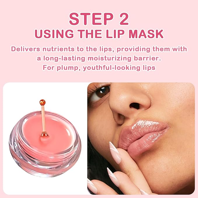 4 PCS Bee Lip Balm Honey Pot Lip Mask & Lip Scrub Set, Strawberry Watermelon Coconut Cherry Overnight Propolis Moisturizing Lip Balm Hydrating Prevention Dry and Crack Lip Exfoliator Lip Wrinkle Care