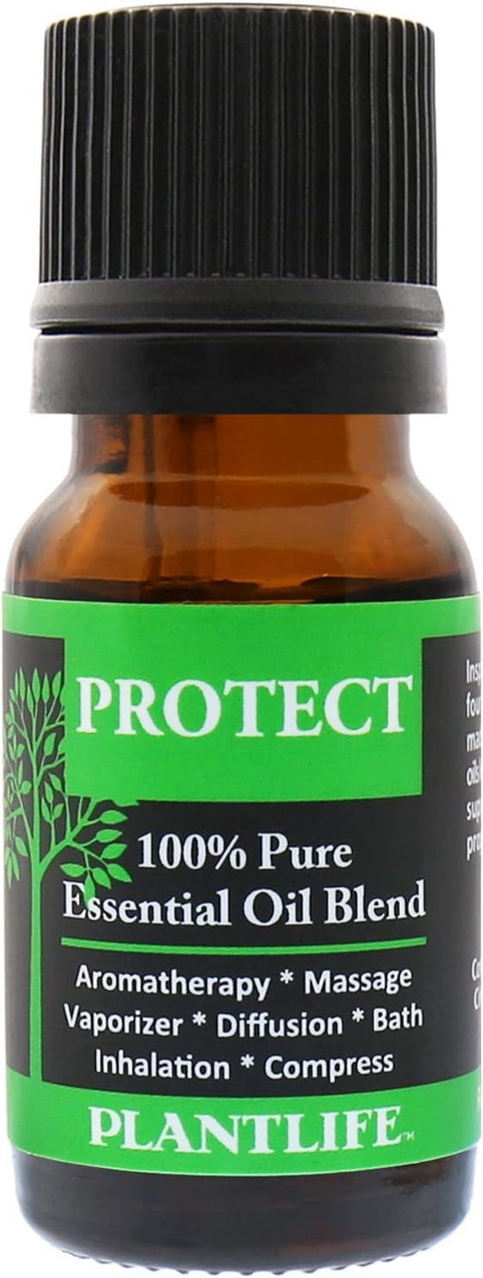 Plantlife Protect Aromatherapy Essential Oil Blend - Straight from The Plant 100% Pure Therapeutic Grade - No Additives or Fillers - Made in California 10 ml